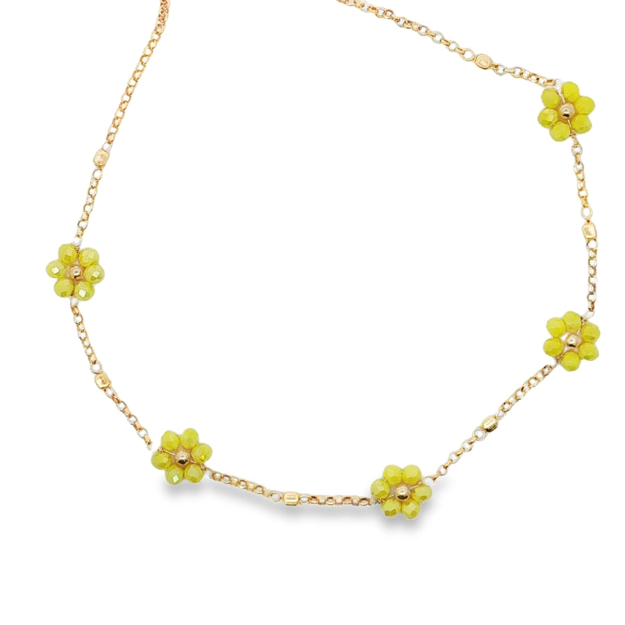 Collana Con Fiori Flora - Collana Donna Oro Placcato 18K