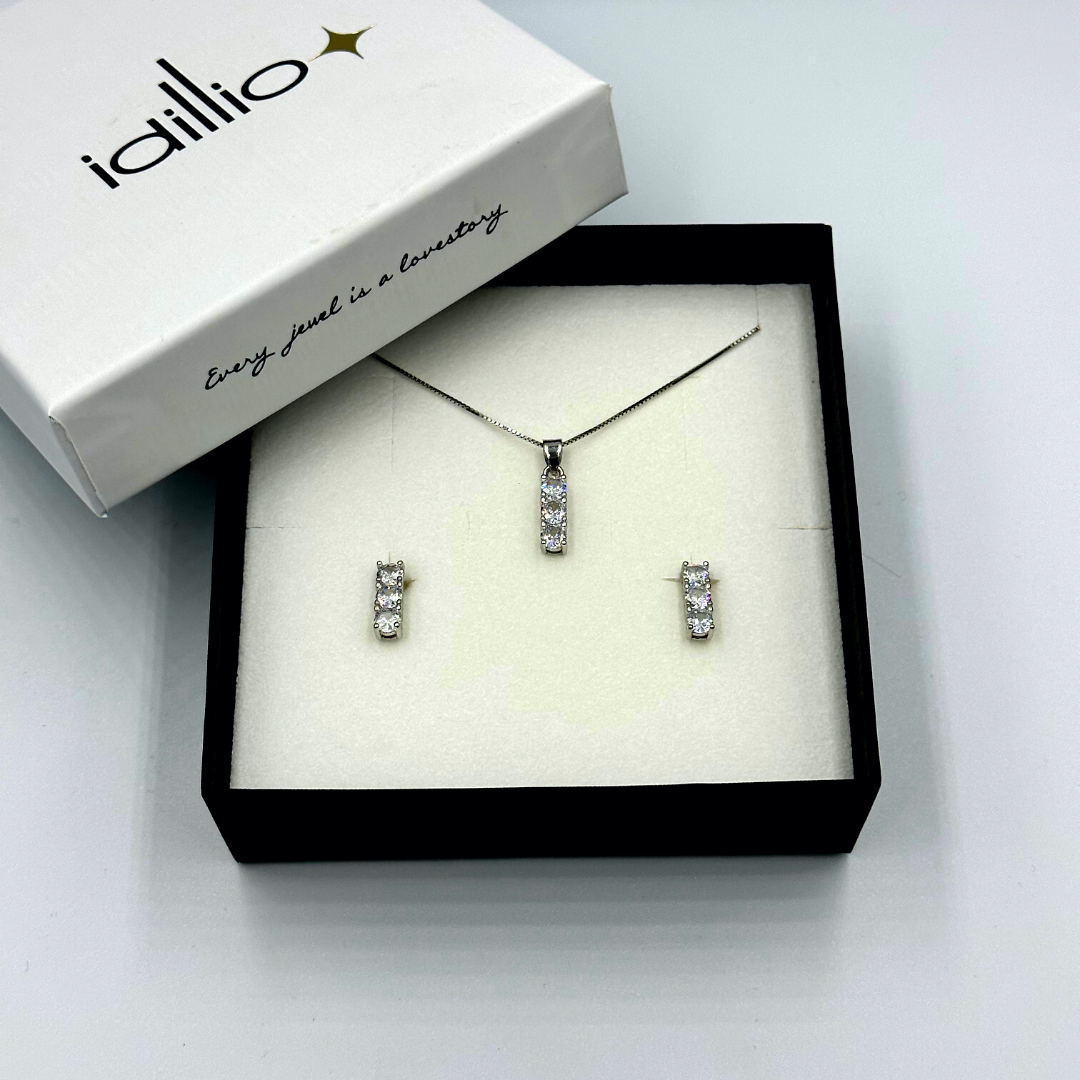 Parure Trilogy Zircone Bianco - Argento 925