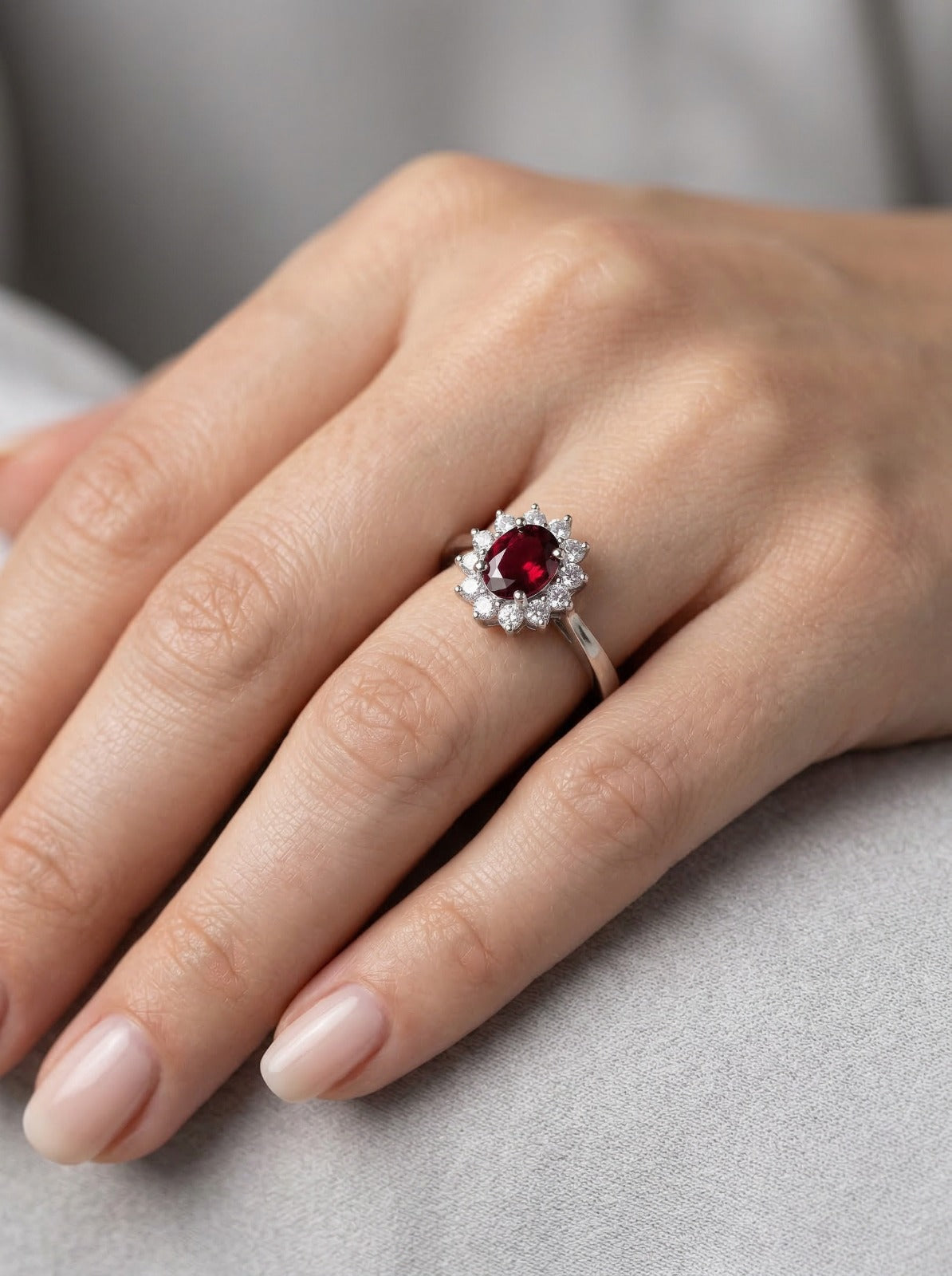 Anello Kate Pietra Ovale - Anello Donna Argento 925