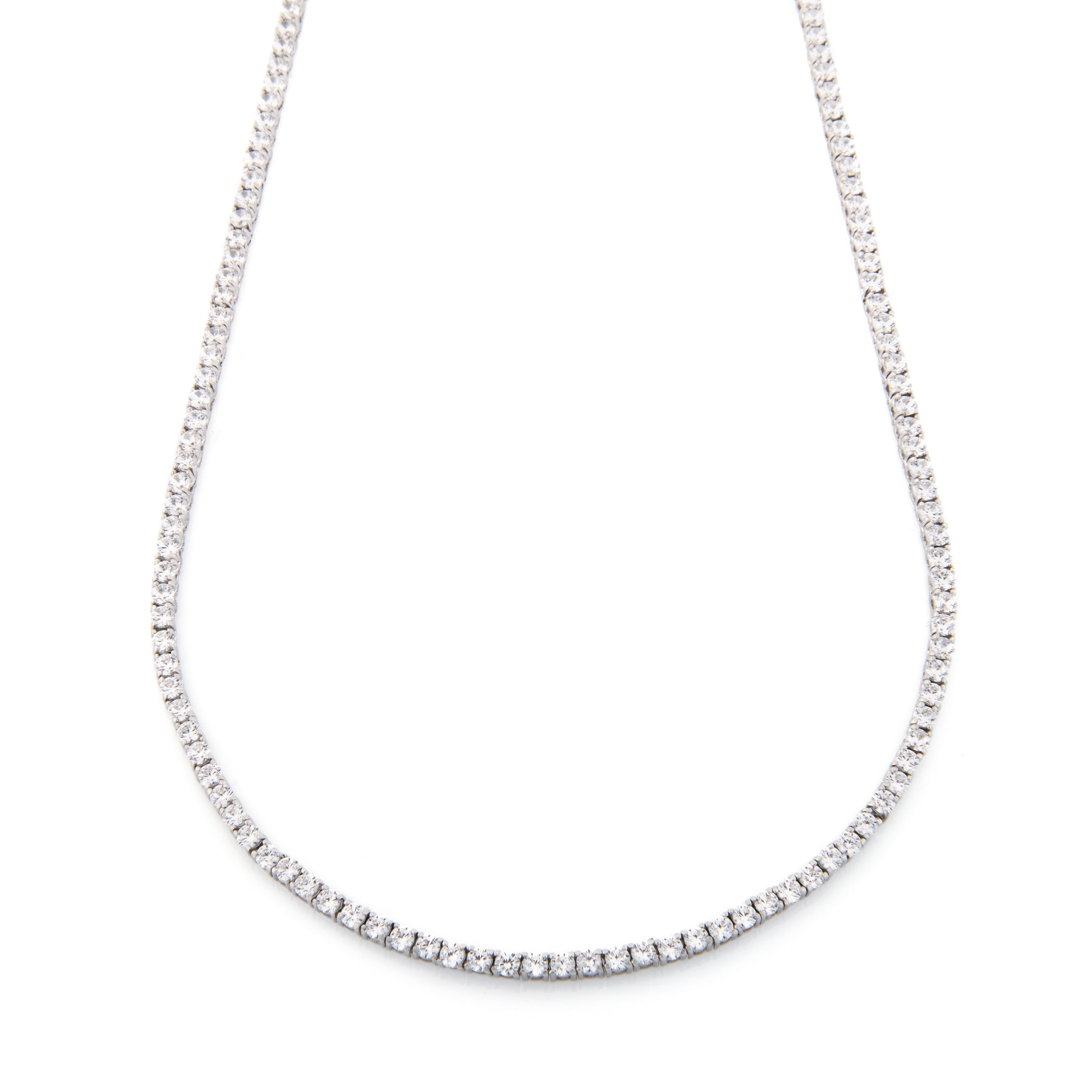 Collana Tennis Zirconi Bianchi 2 mm - Collana Donna Argento 925