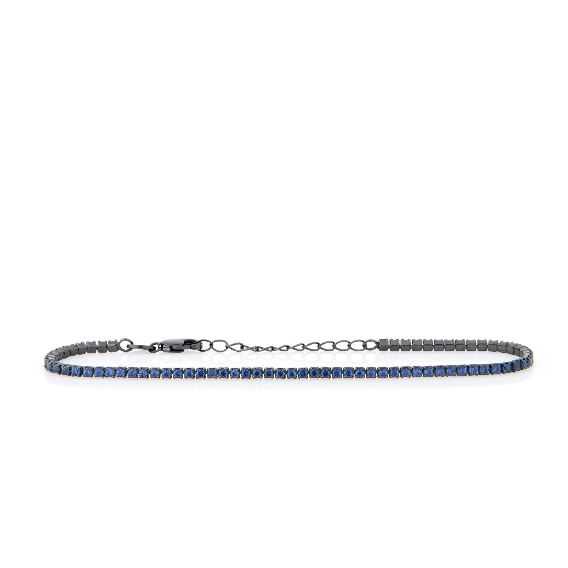 Braccialetto Tennis Zaffiro Rutenio Elide - Bracciale Uomo Argento 925