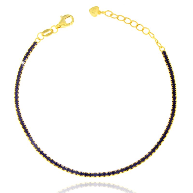 Braccialetto Tennis Zaffiro Elide - Bracciale Donna Argento 925