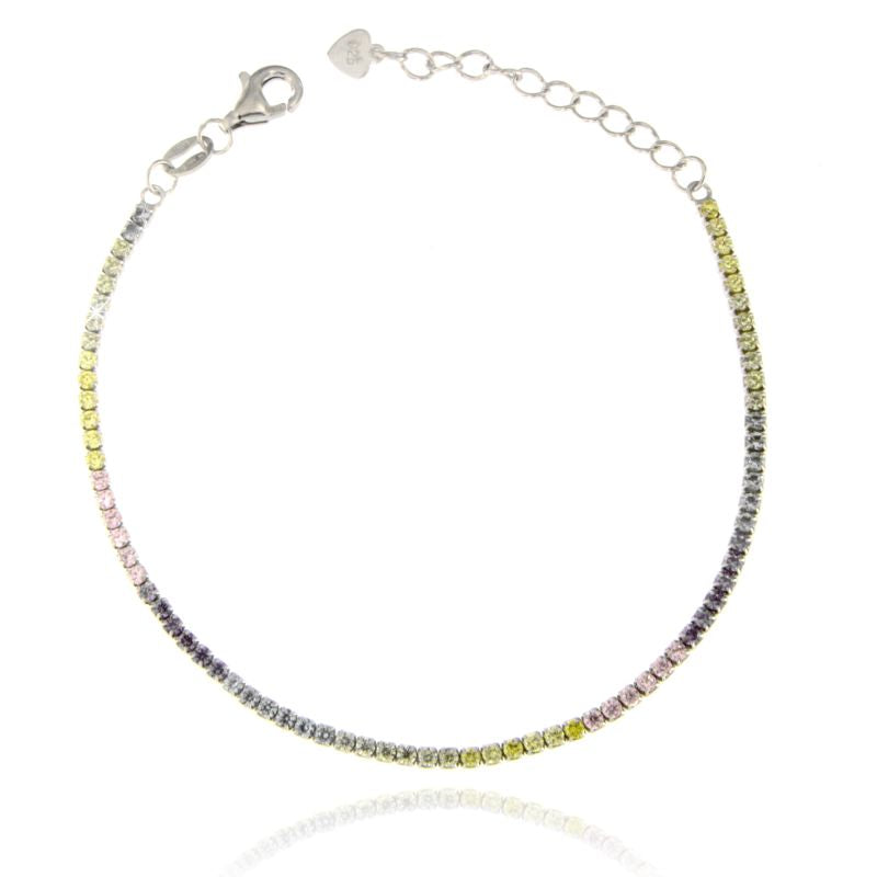 Braccialetto Tennis Multicolor Elide - Bracciale Donna Argento 925