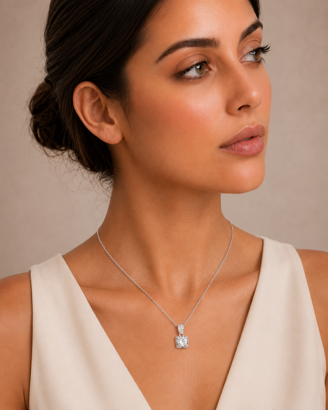 Collanina Peonia Moissanite