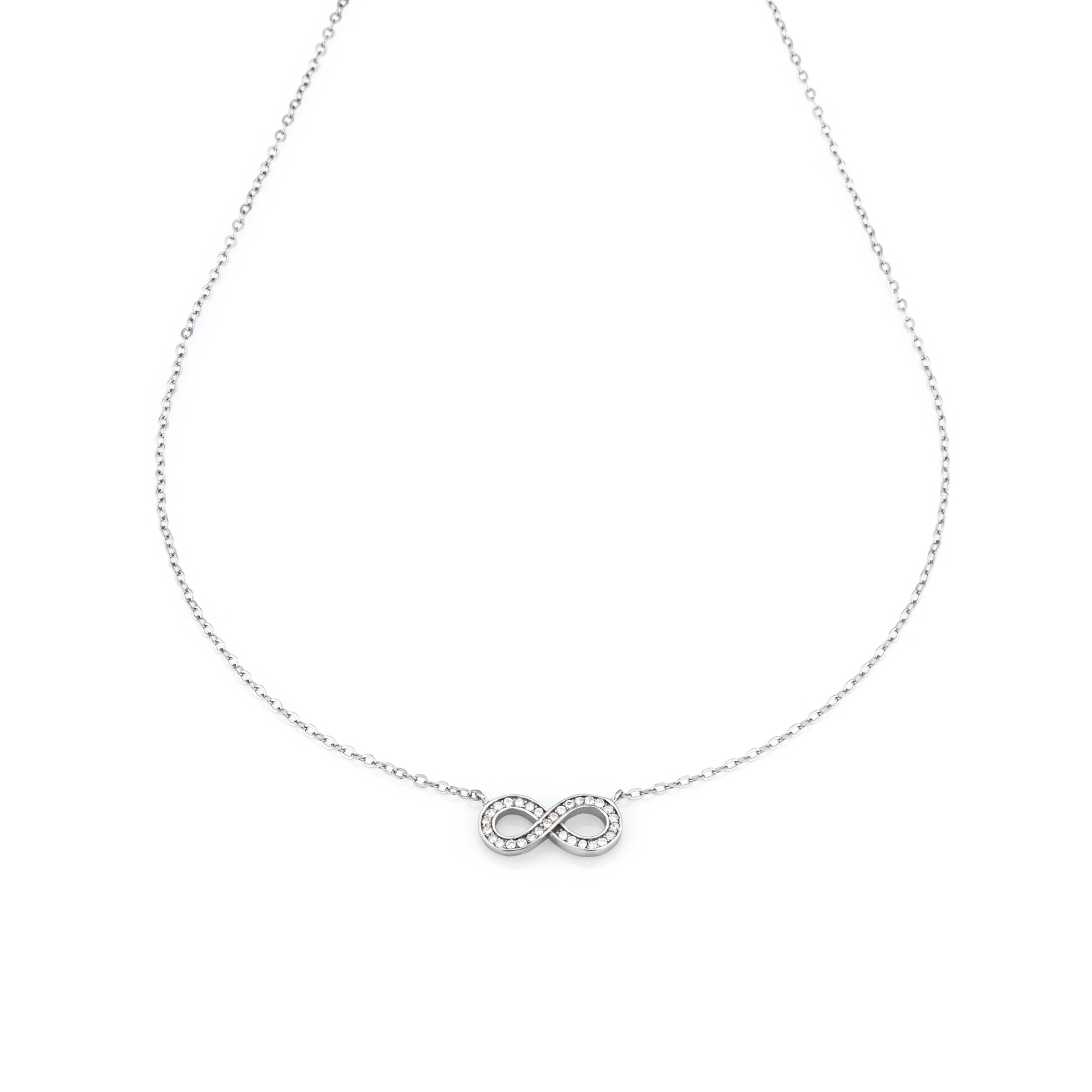 Collanina Infinito Con Zirconi - Collanina Donna Argento 925