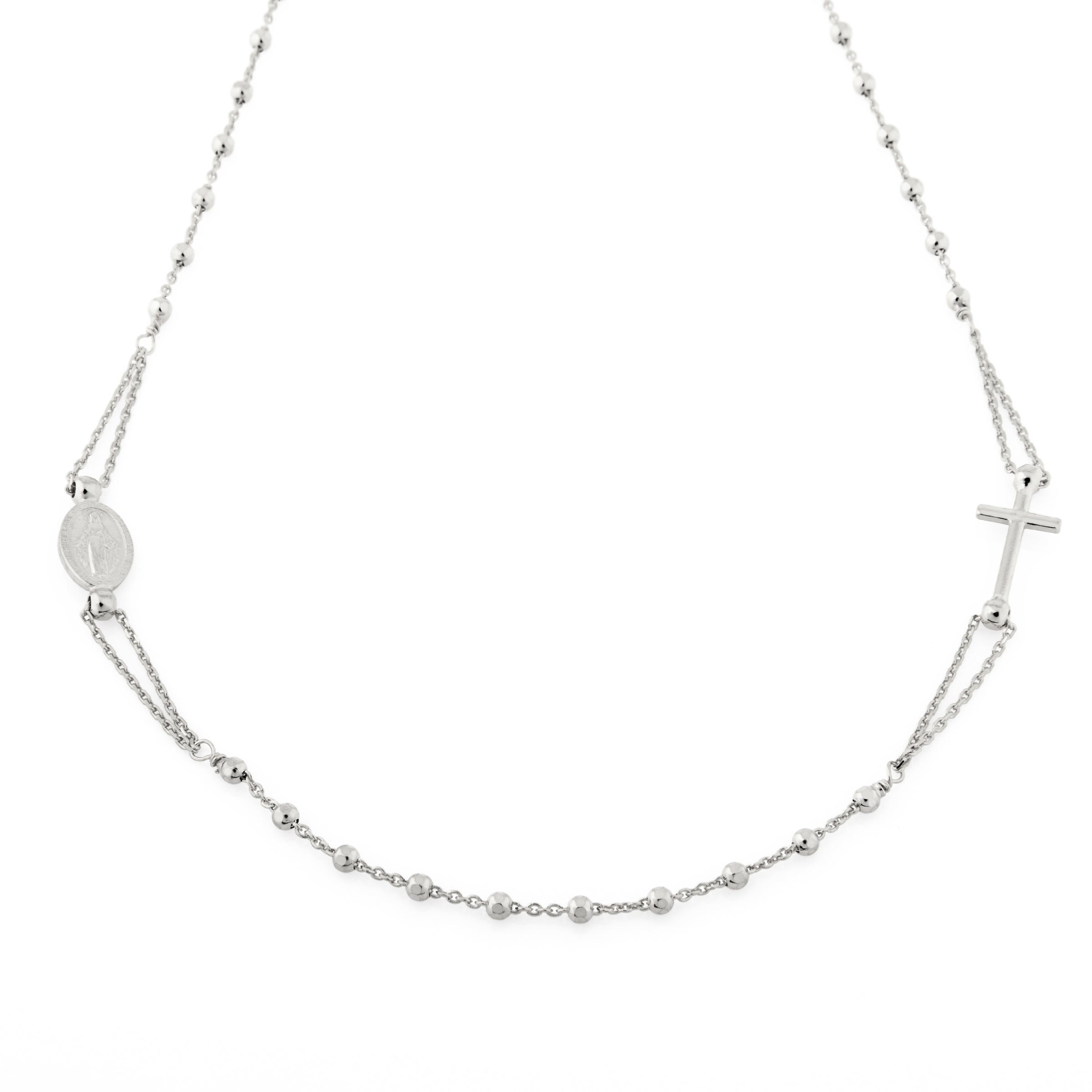 Collana Girocollo Rosario Billy - Collanina Uomo Argento 925
