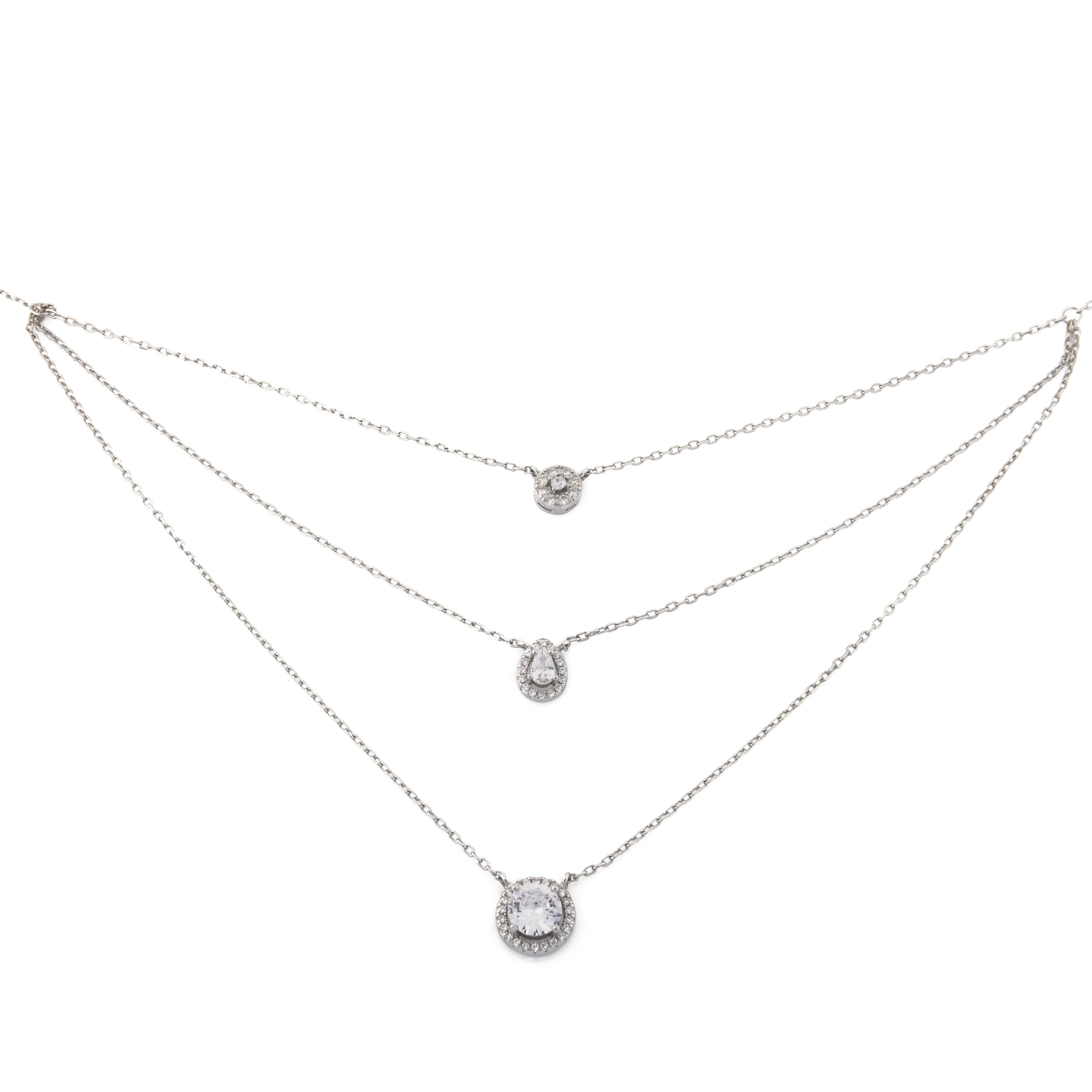 Collana A Tre Fili Olisa - Collanina Donna Argento 925