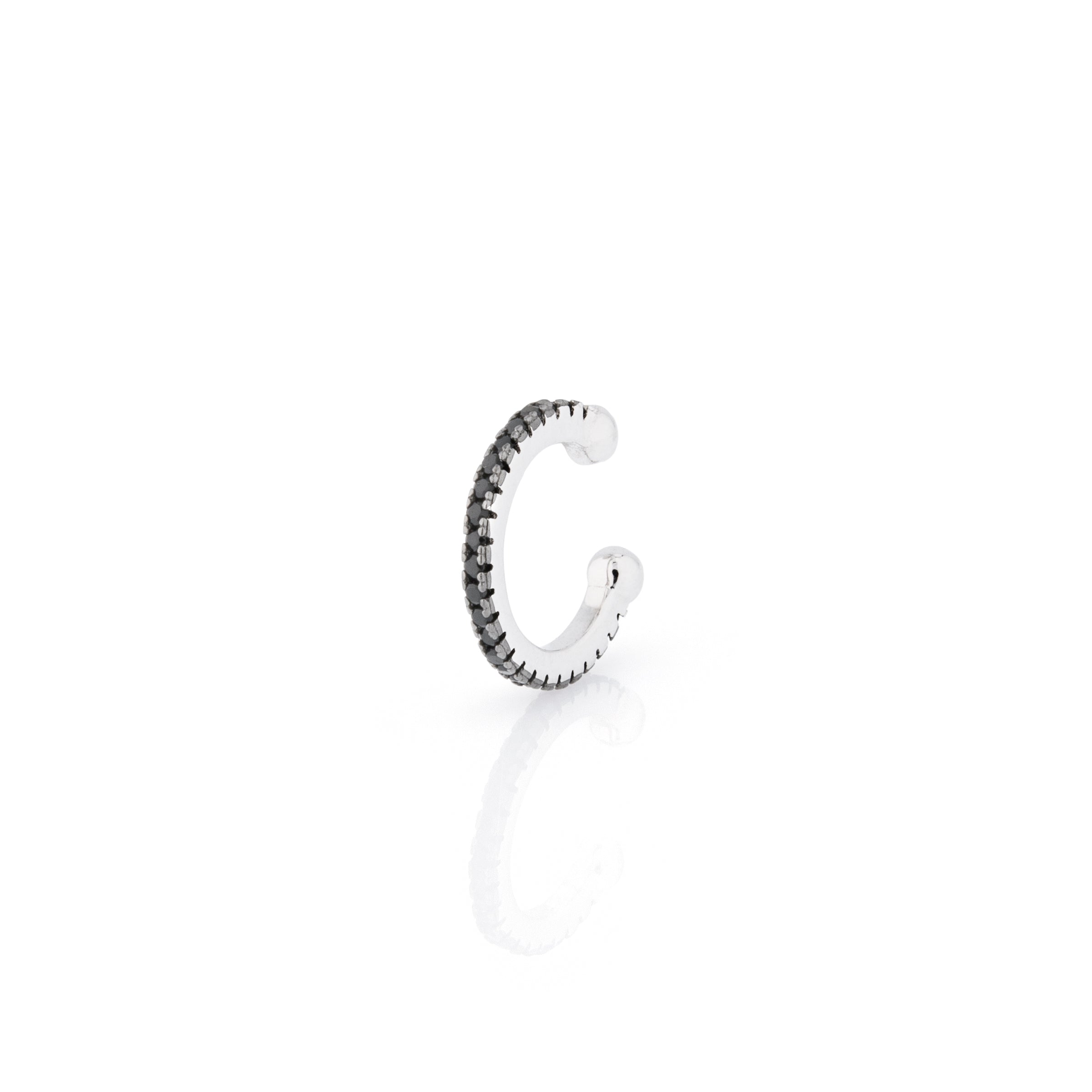 Ear Cuff con Zirconi Bianchi A Giro Bianchi Olivia - Mono Orecchino Donna Argento 925