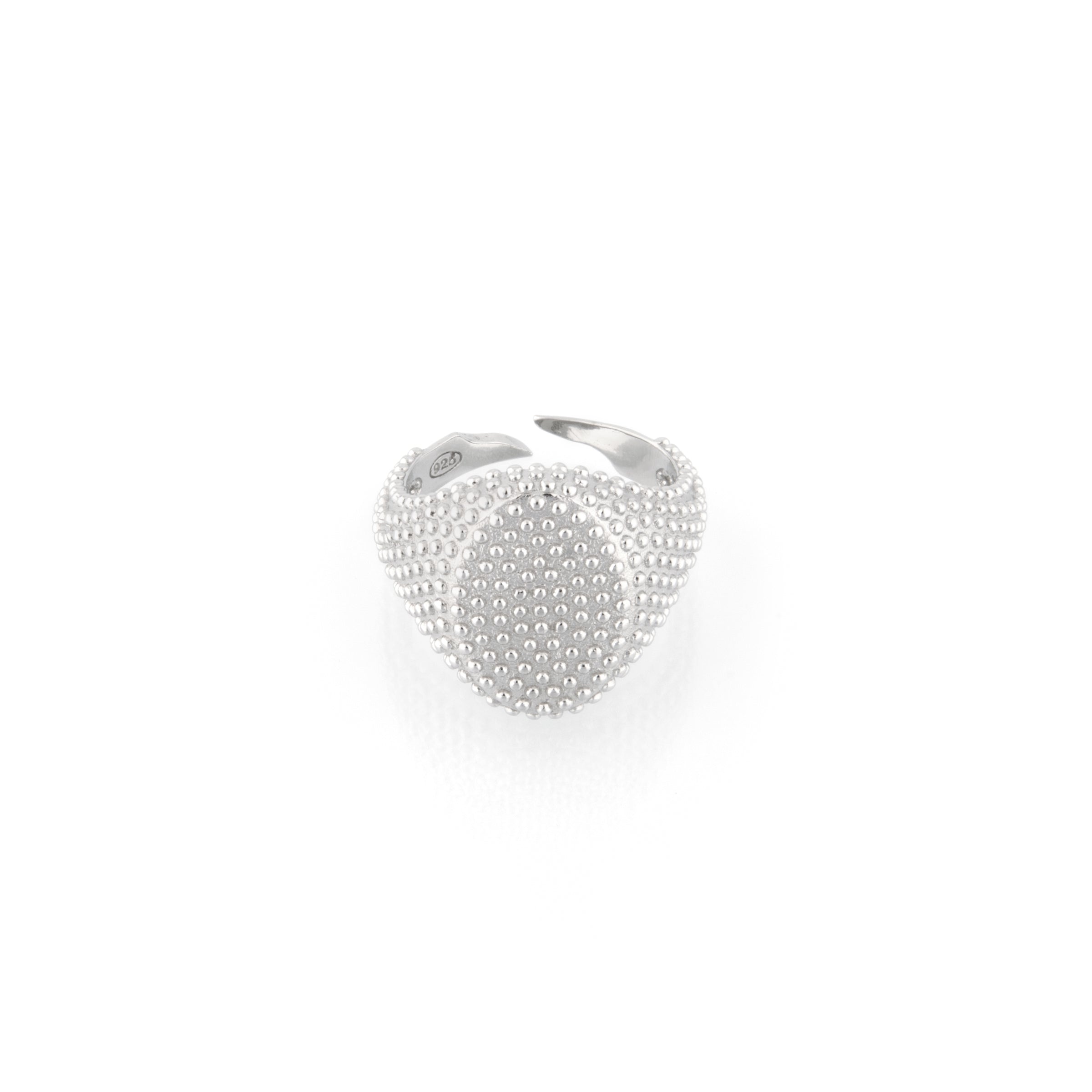 Anello Chevalier Puntinato Ovale Aleandro - Anello Uomo Argento 925