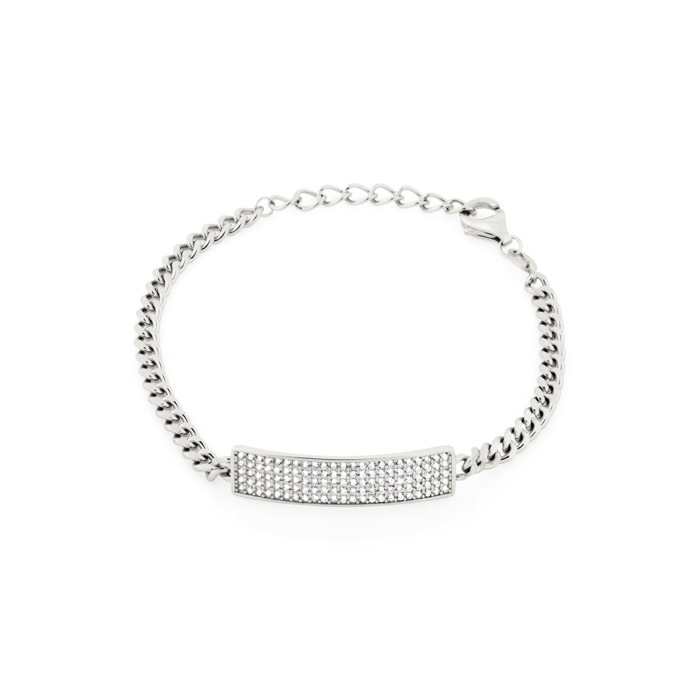Bracciale Groumette Con Targa Zoe - Bracciale Donna Argento
