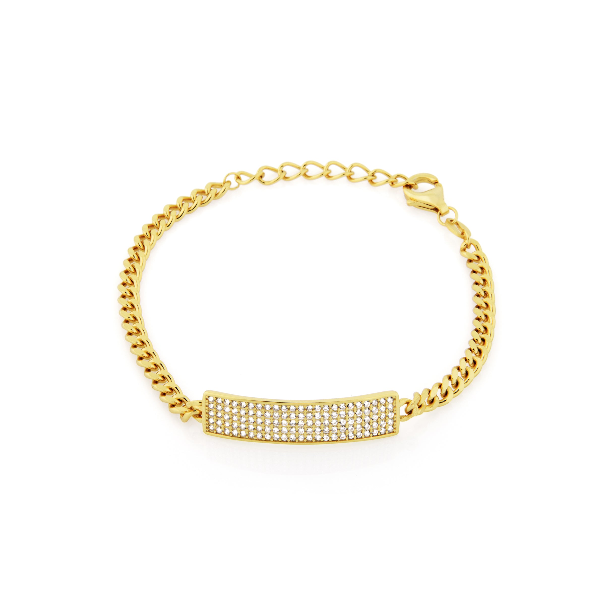Bracciale Groumette Con Targa Zoe - Bracciale Donna Placcato Oro Giallo