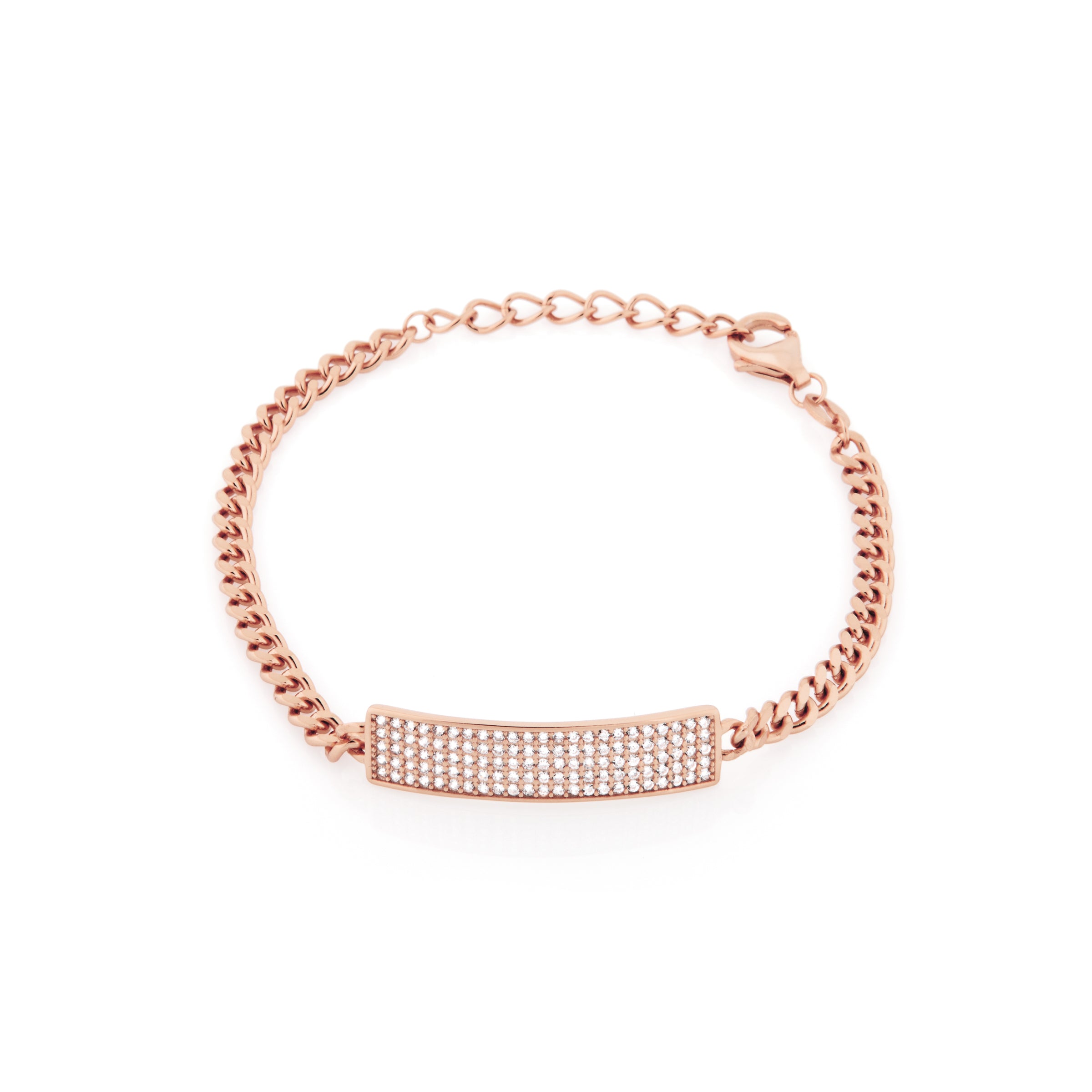 Bracciale Groumette Con Targa Zoe - Bracciale Donna Placcato Oro Rosa