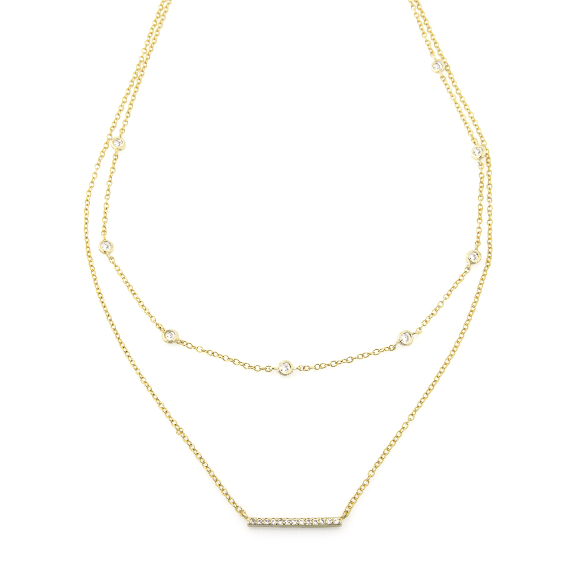 Collana A Due Fili Astrid - Collanina Donna Oro Placcato 18K