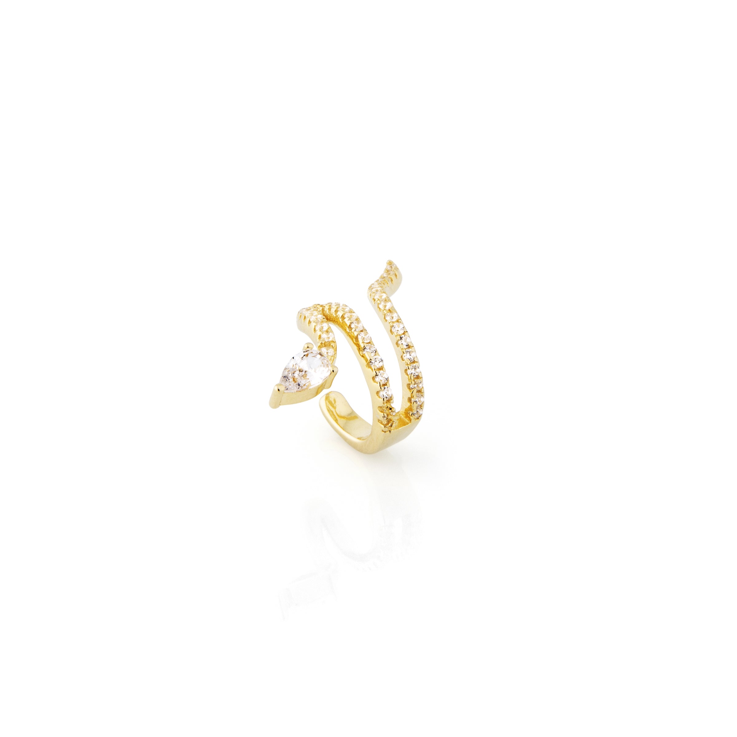 Ear Cuff Serpente Alyson - Mono Orecchino Oro Placcato 18K e Zirconi