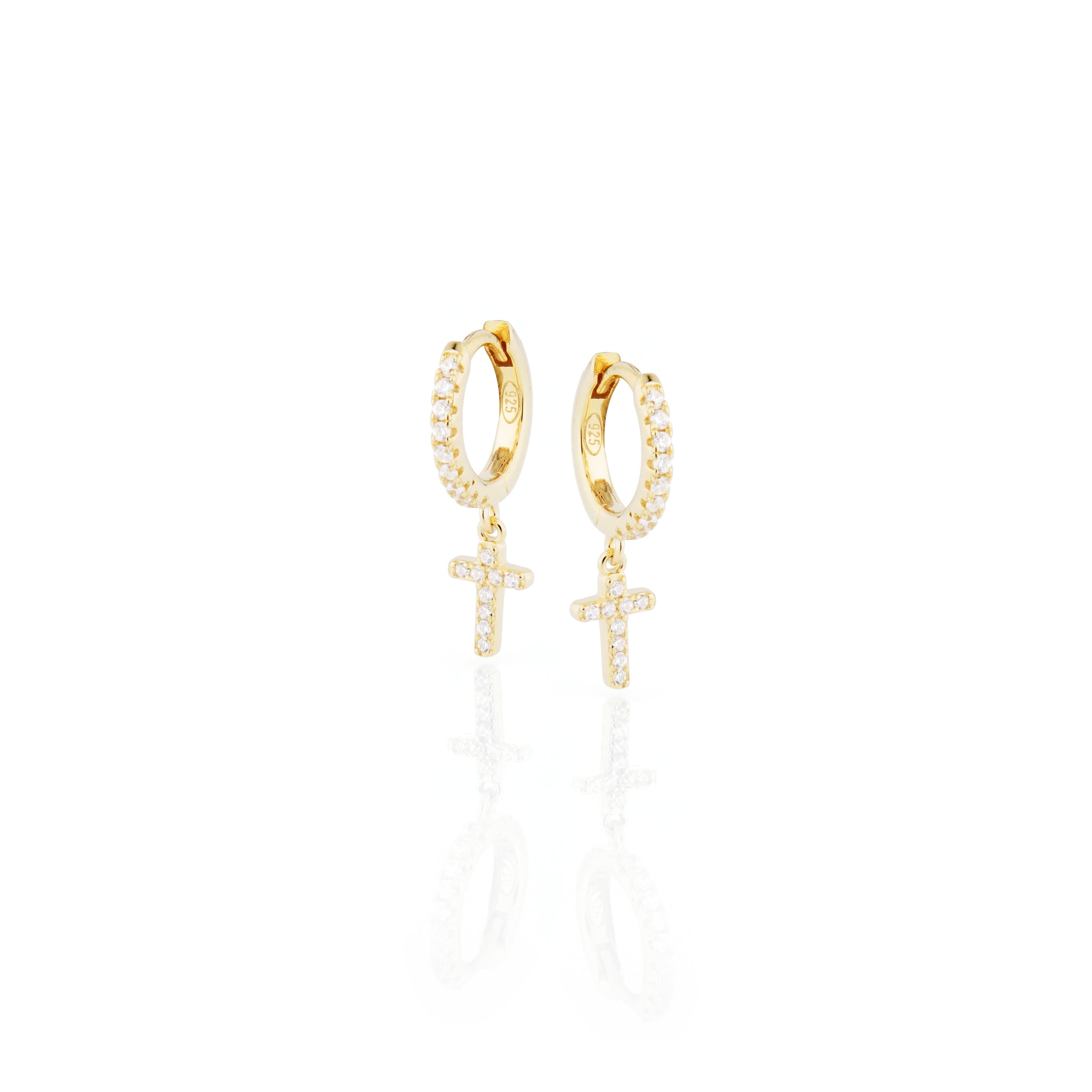 Orecchini incrociati in oro bianco 18k con zaffiri blu e diamanti | GV Orecchini incrociati in oro bianco 18k con zaffiri blu e diamanti | GV