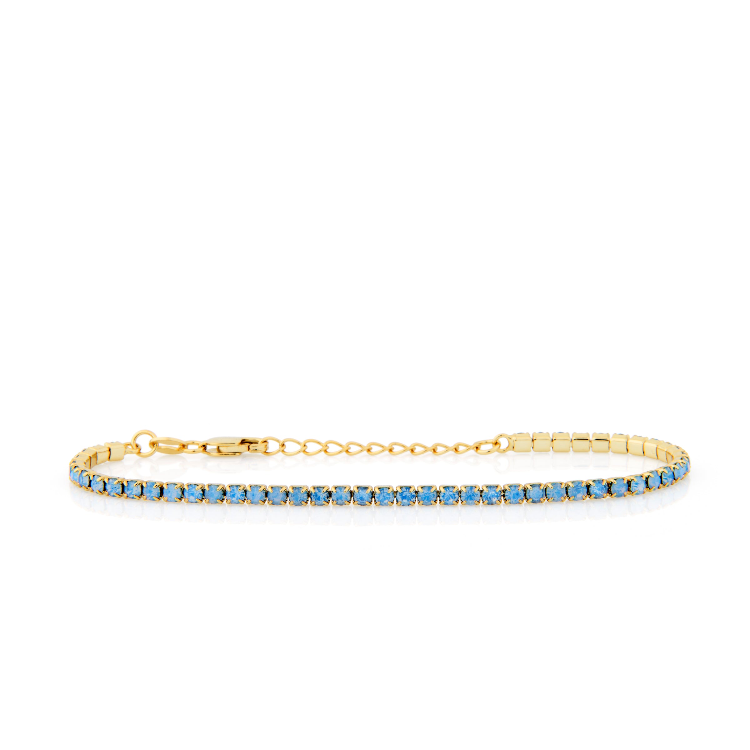 Braccialetto Tennis 1,75 mm Gaia - Bracciale Donna Placcato Oro 18K E Zirconi Turchese