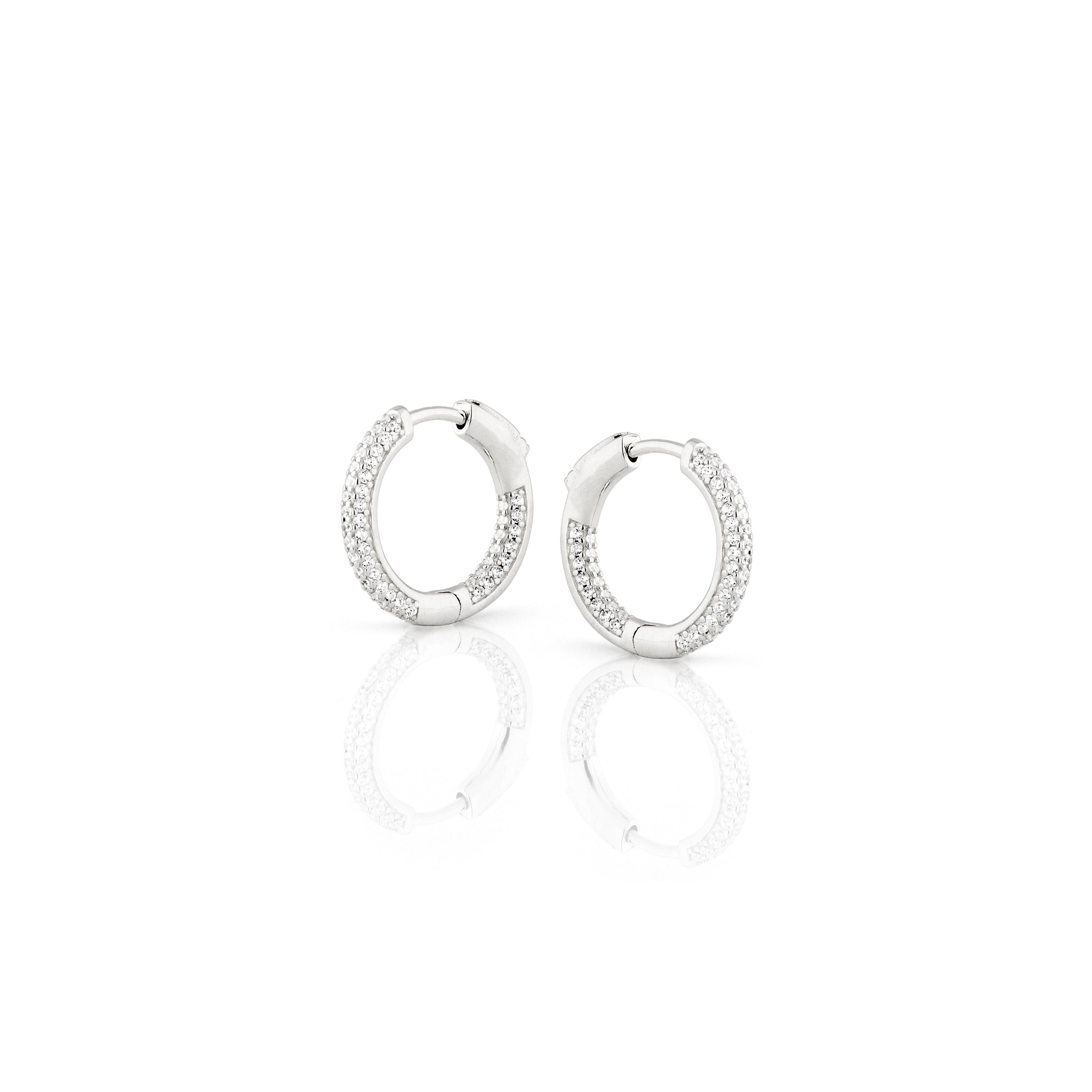 Orecchini Cerchio con Zirconi Lidia - Orecchini Donna Argento