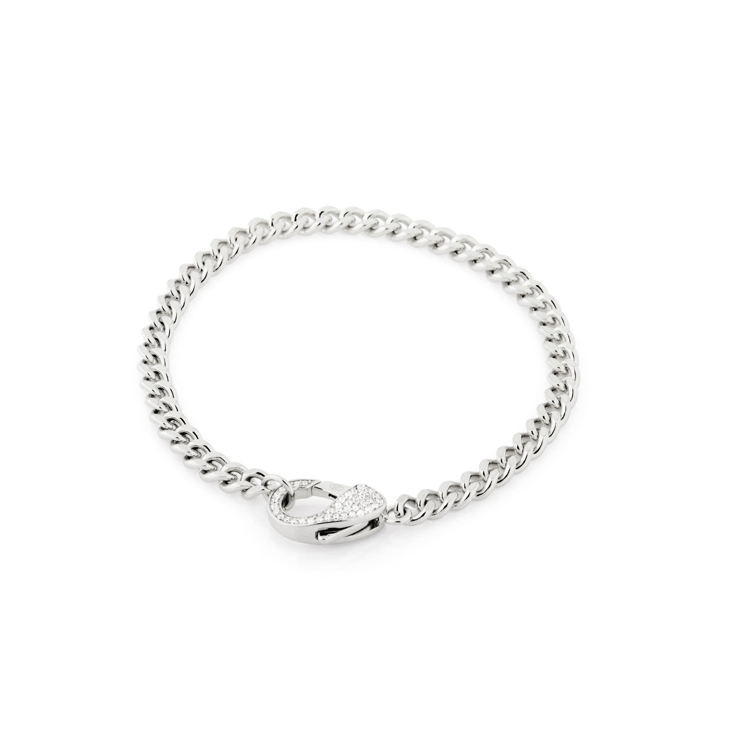 Bracciale Groumette con Moschettone Lalla - Bracciale Donna Argento