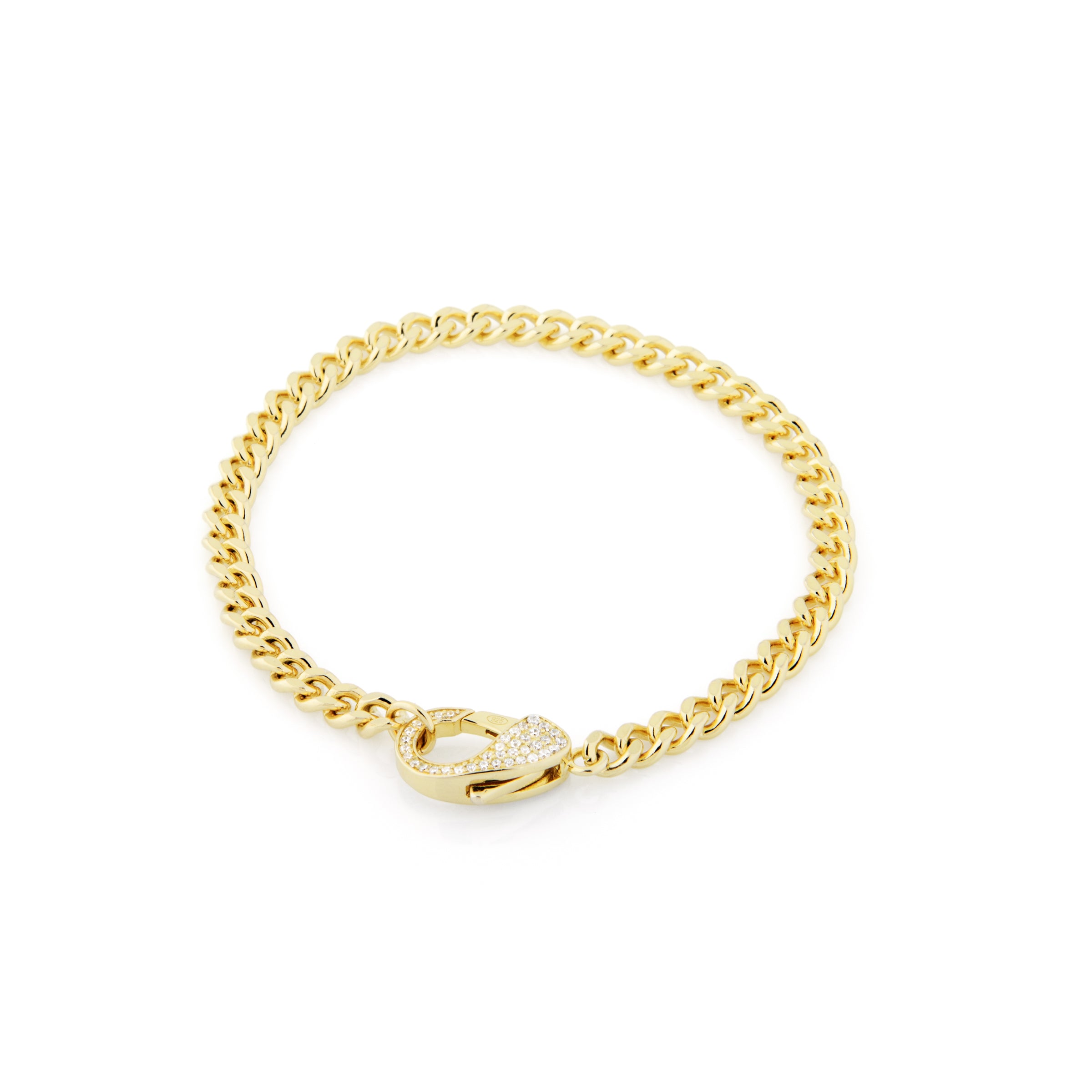 Bracciale Groumette con Moschettone Lalla - Bracciale Donna Placcato Oro Giallo