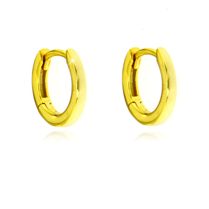 Orecchini Huggie Hoop Alyssa senza Zirconi - Orecchini Donna Oro Placcato 18K