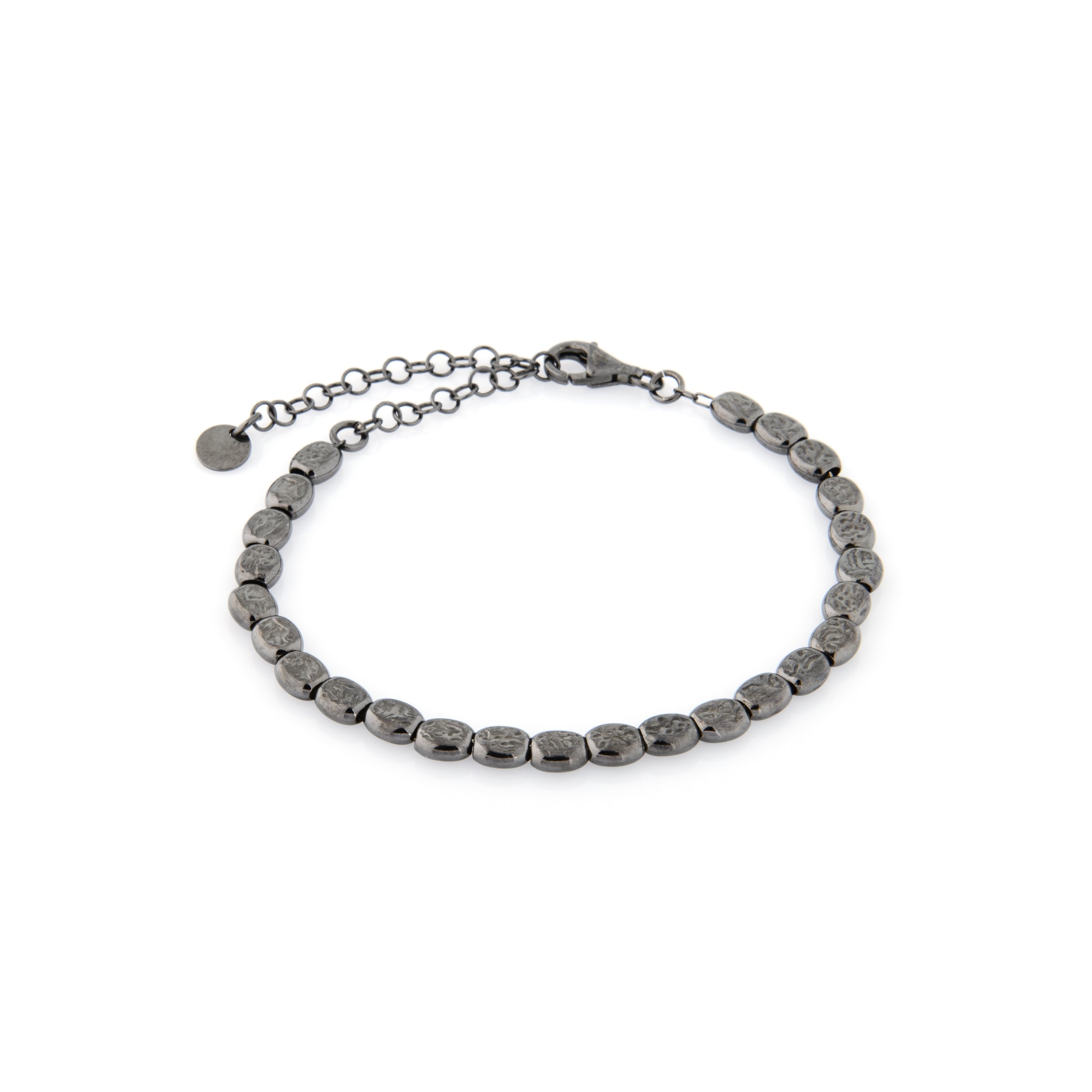 Bracciale Pepite Martellate Rutenio Nathan - Bracciale Argento 925