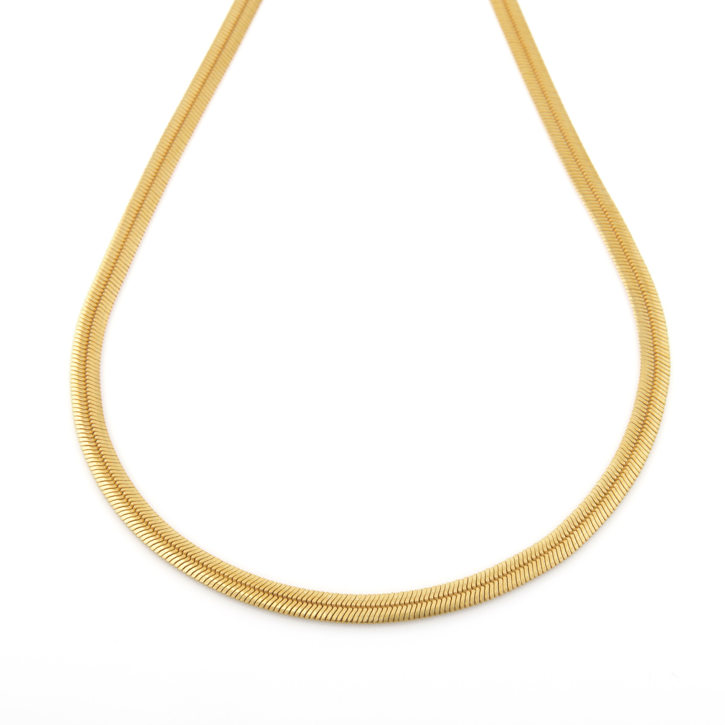 Collana Snake Piattina Grande Mara - Collana Unisex Oro Placcato 18K
