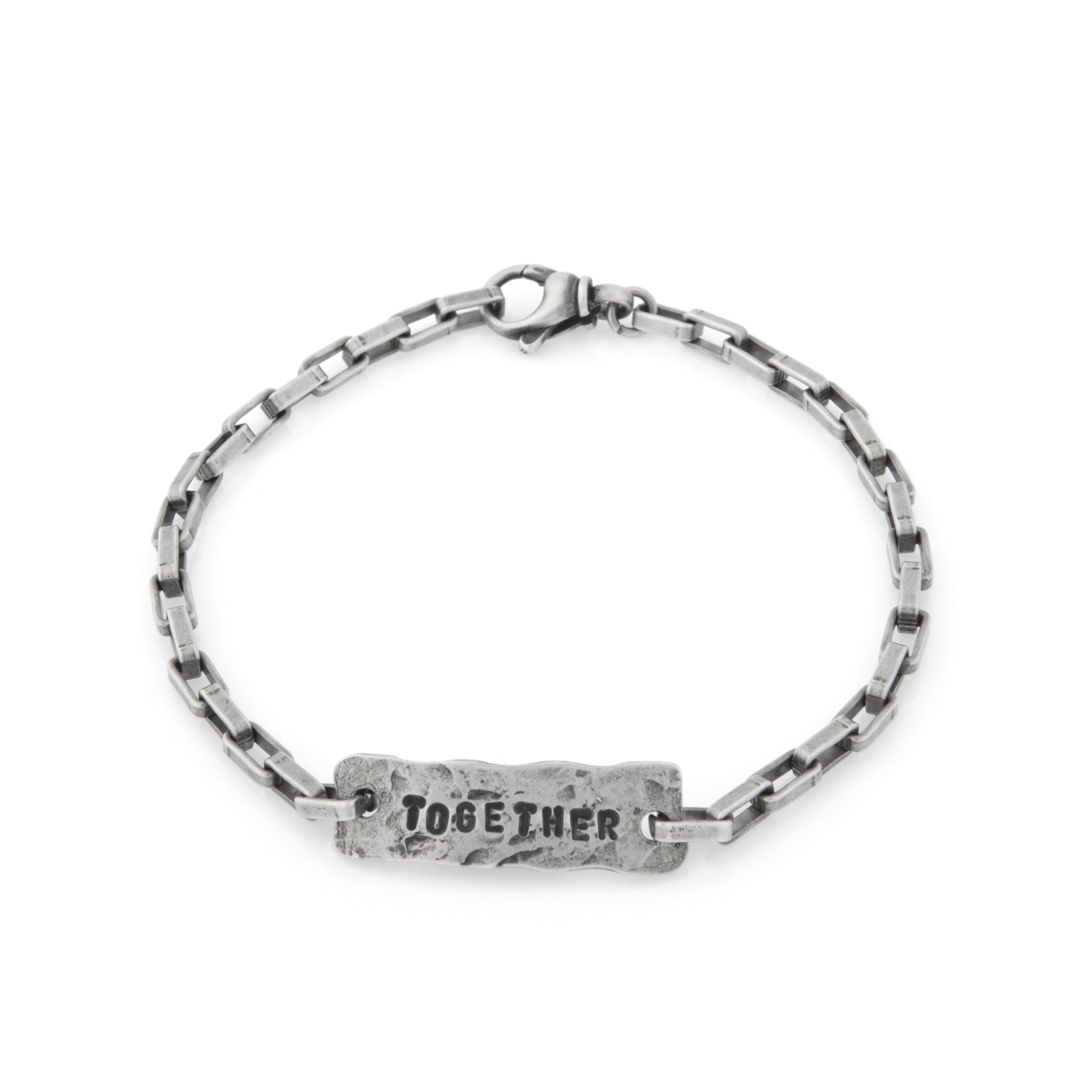 Bracciale Piastra "Together" Egle - Bracciale Uomo Argento Brunito