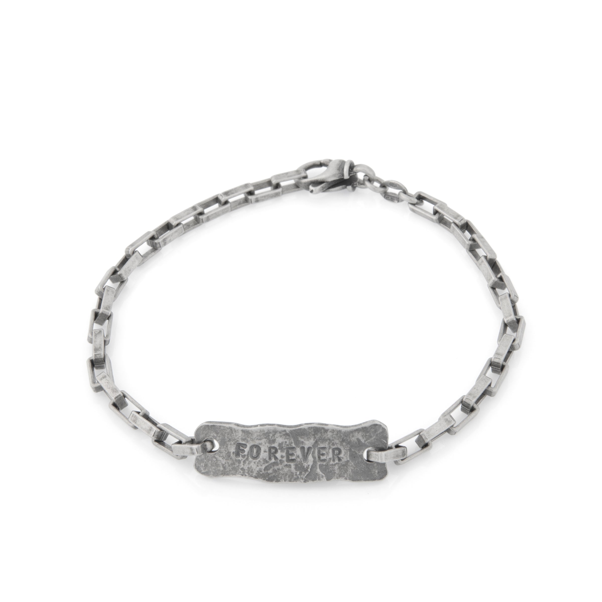 Bracciale Piastra "Forever" Rafael - Bracciale Uomo Argento Brunito