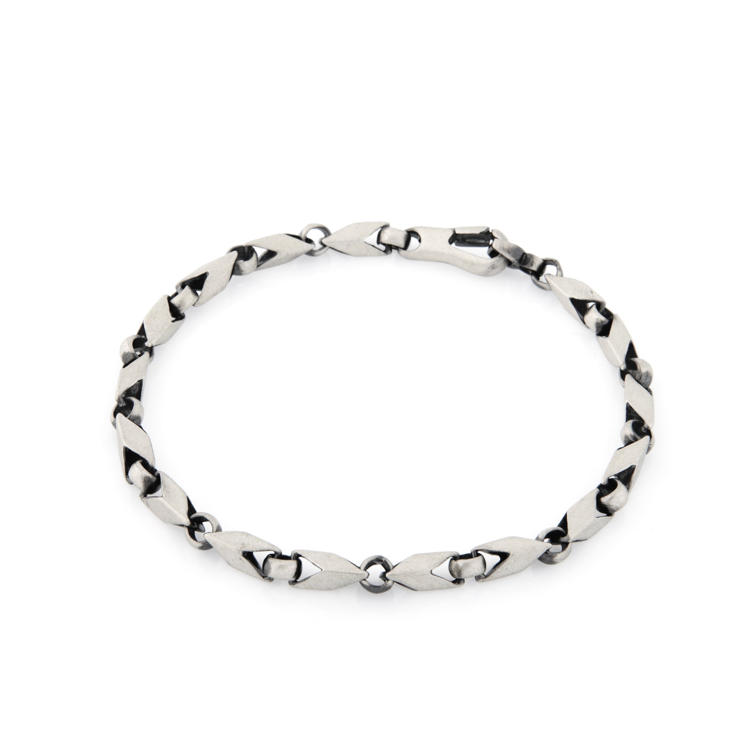 Bracciale Catena con Aperture Andres - Bracciale Uomo Argento Brunito