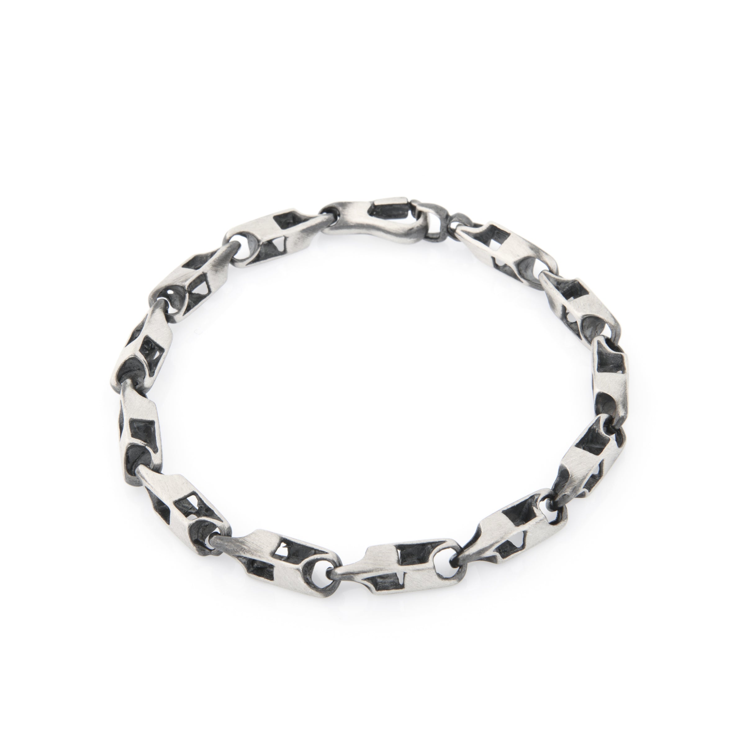 Bracciale Catena con Aperture Andreas - Bracciale Uomo Argento Brunito