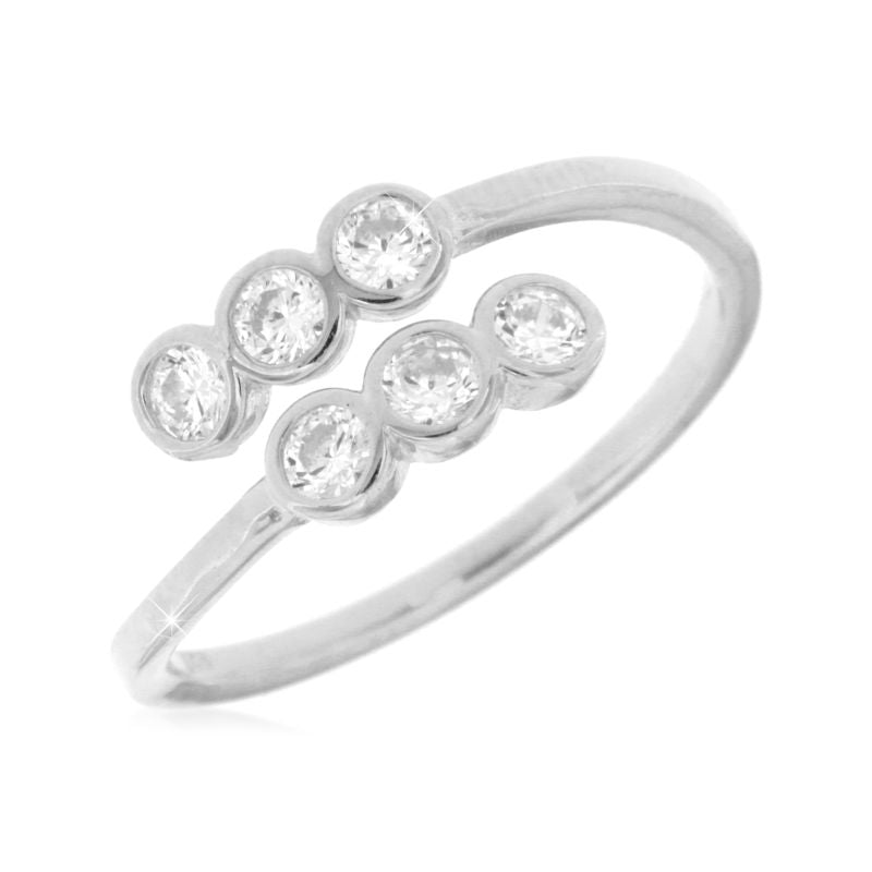 Anello Regolabile Zirconi Cipollino - Anello Donna Argento 925