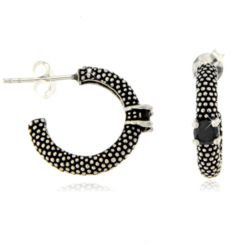 Orecchini Creola puntinati - Orecchini Donna Argento 925