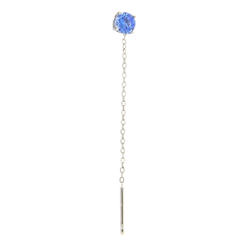Orecchino Mono Punto Luce Azzurro - Orecchino Donna Argento 925