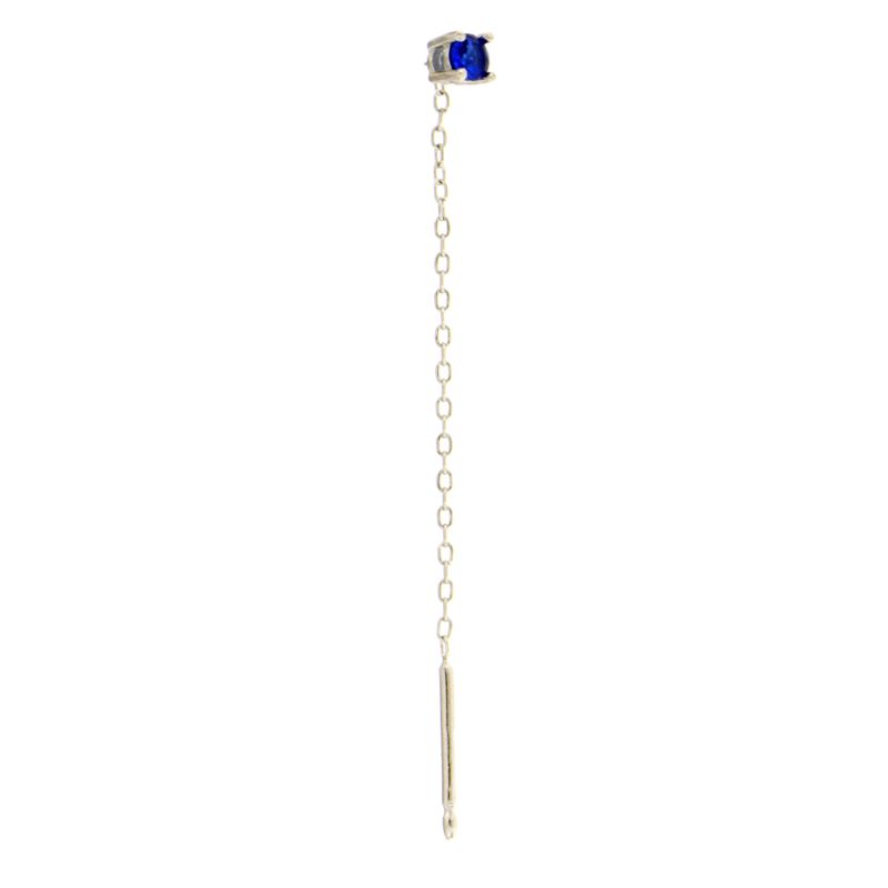 Orecchino Mono Punto Luce Blu - Orecchino Donna Argento 925
