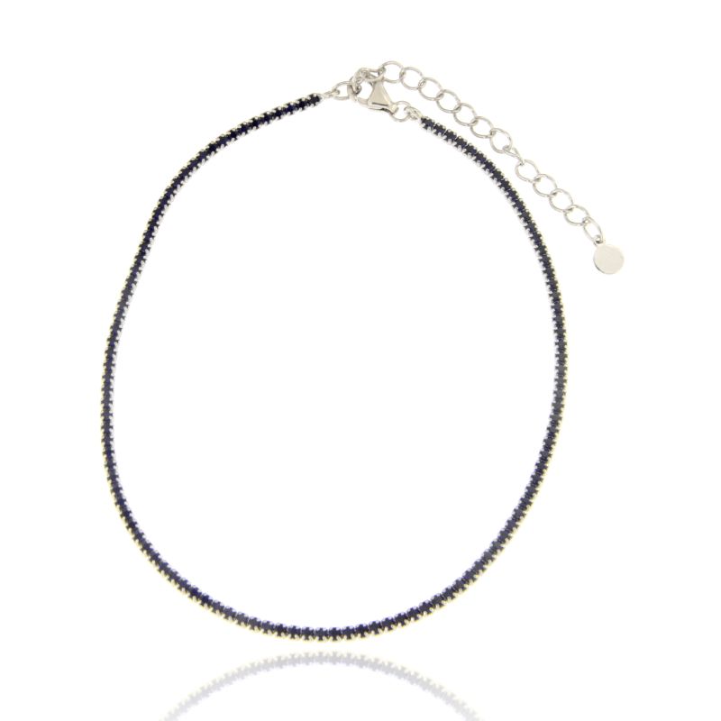 Cavigliera Tennis Zirconi Blu - Cavigliera Donna Argento 925