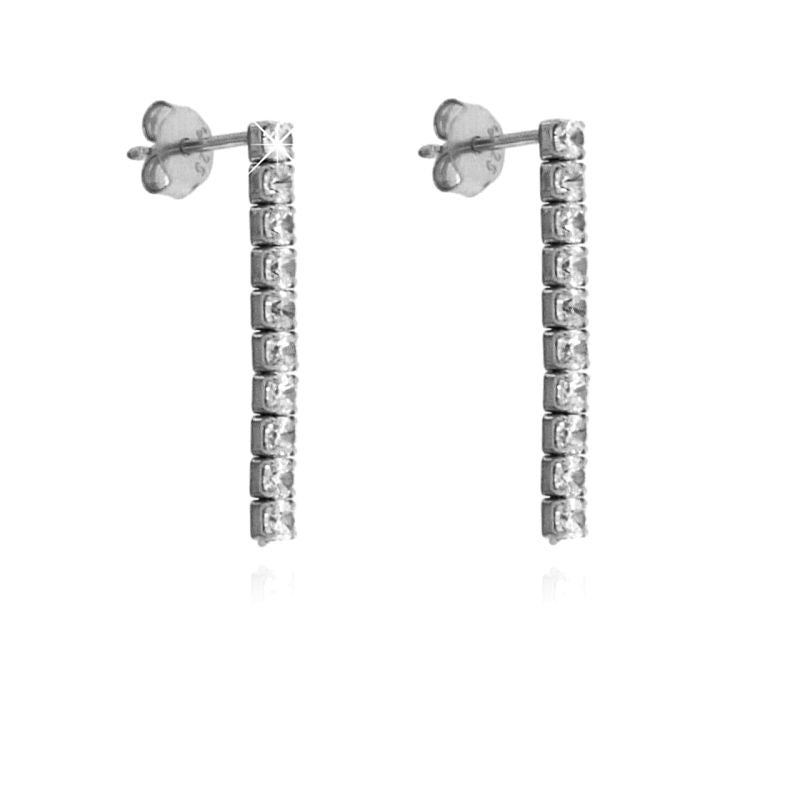 Orecchini Tennis Elga - Orecchini Donna Argento 925 E Zirconi