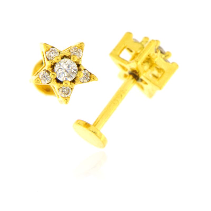 Piercing Stella - Orecchini Donna Oro Placcato 18K