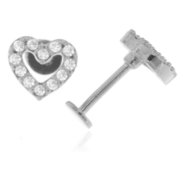 Piercing Cuore - Orecchini Donna Argento 925