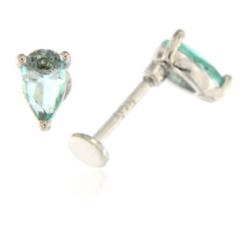 Piercing Goccia Smeraldo- Orecchini Donna Argento 925