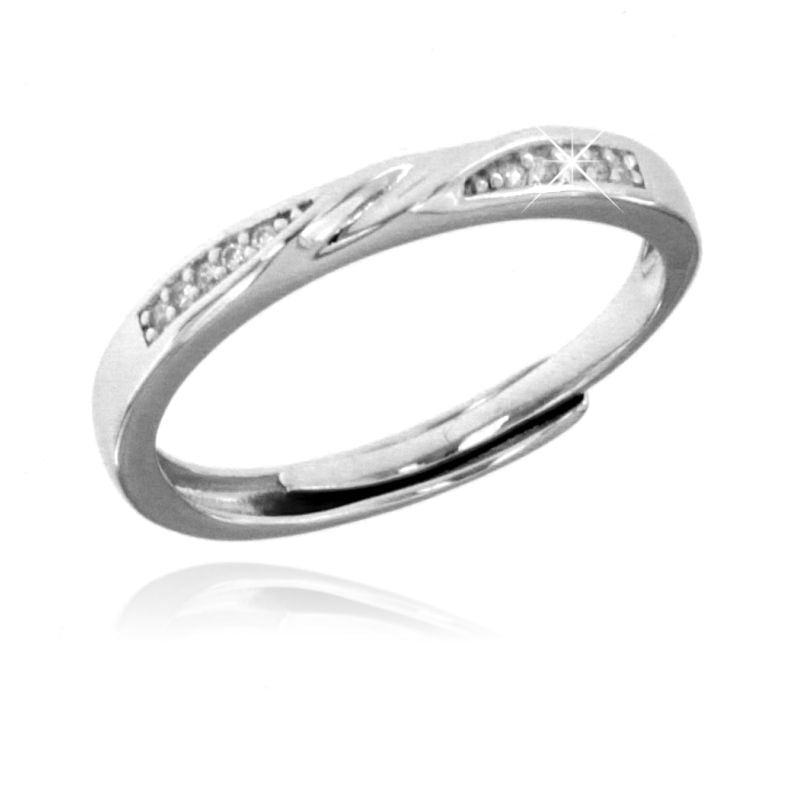 Anello Fedina Torchon con Zirconi Ilde - Anello Donna Argento 925