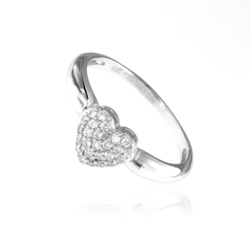 Anello Cuore Con Zirconi - Anello Donna Argento 925
