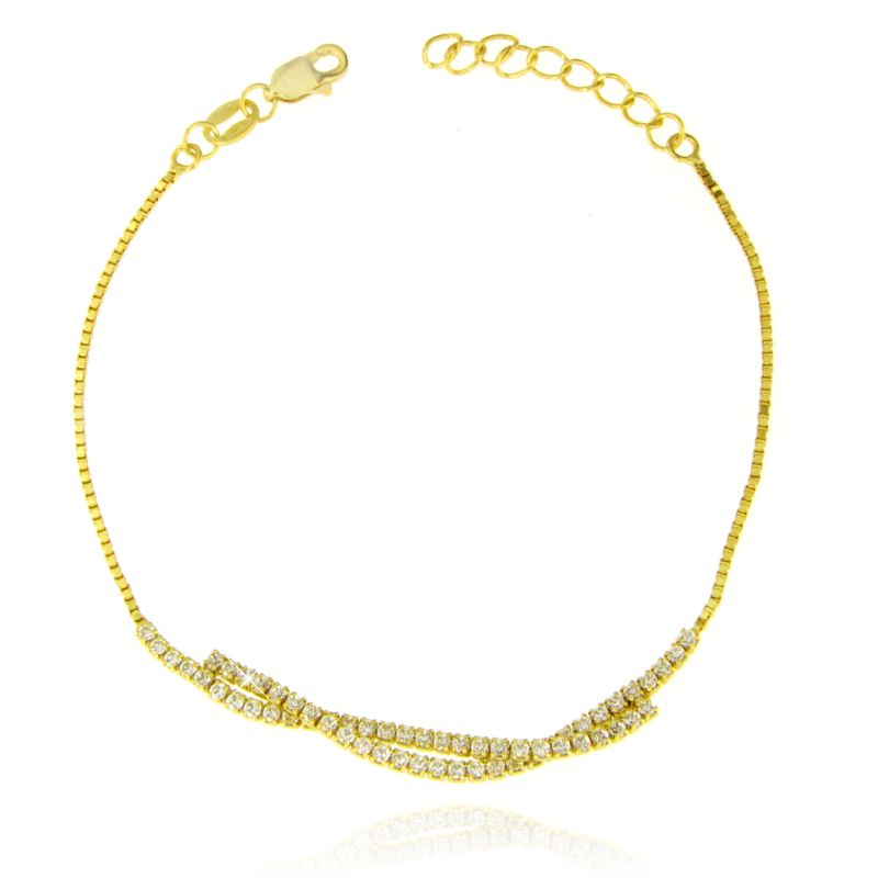 Braccialetto Tennis Intrecciato - Bracciale Donna Argento 925