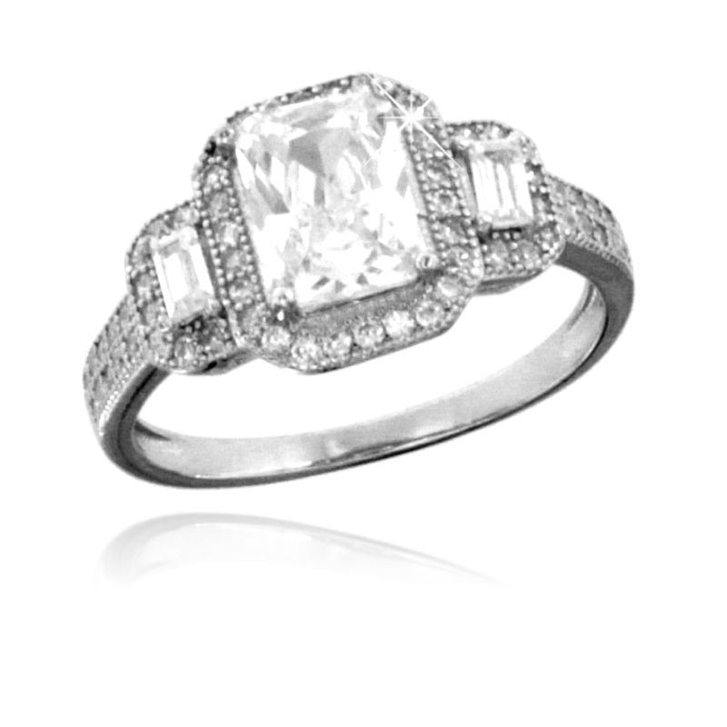 Anello Pavè Quadrato - Anello Donna Argento 925