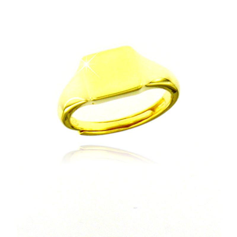 Anello Sigillo Quadrato - Anello Donna Oro Placcato 18K