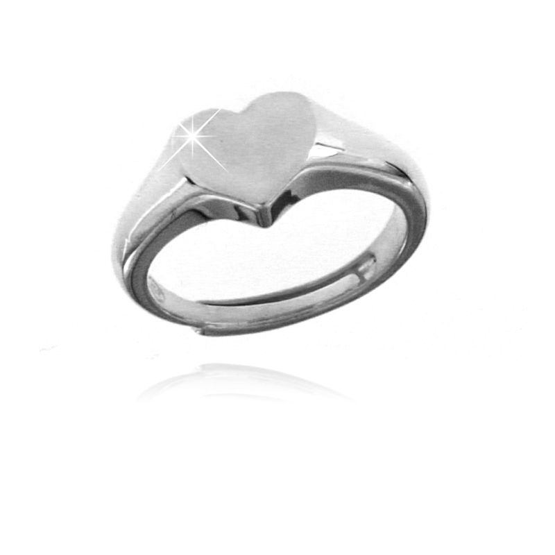 Anello Cuore Liscio Regolabile - Anello Donna Argento 925