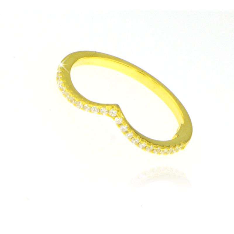 Anello a V Safiria Con Zirconi - Anello Donna Argento 925