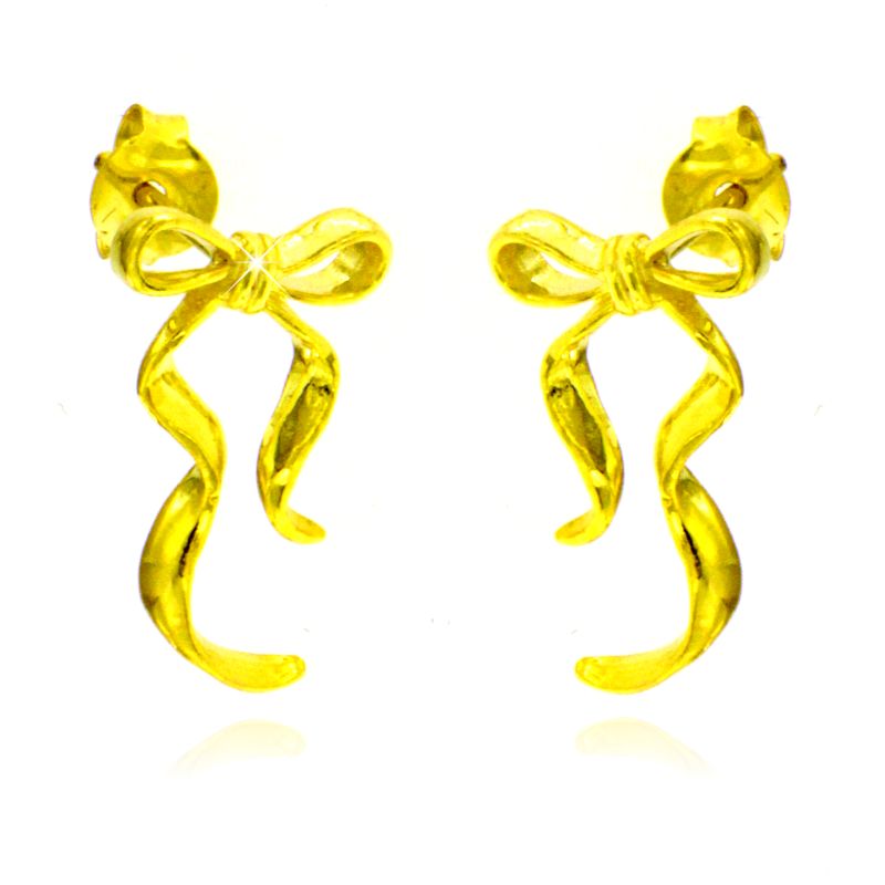 Orecchini A Lobo Fiocco Candy - Orecchini Donna Argento 925 Oro Placcato 18K