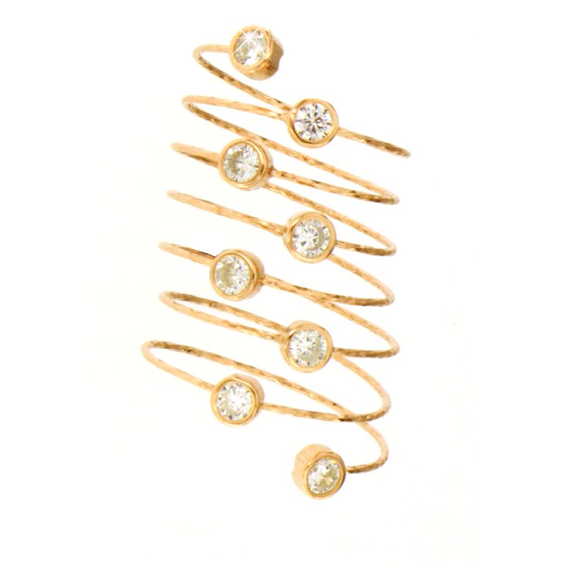 Anello Anxiety Flow Purelei - Anello A Spirale Con Sfere Girevoli Antistress, Regolabile, In Acciaio Placcato Oro O Argento