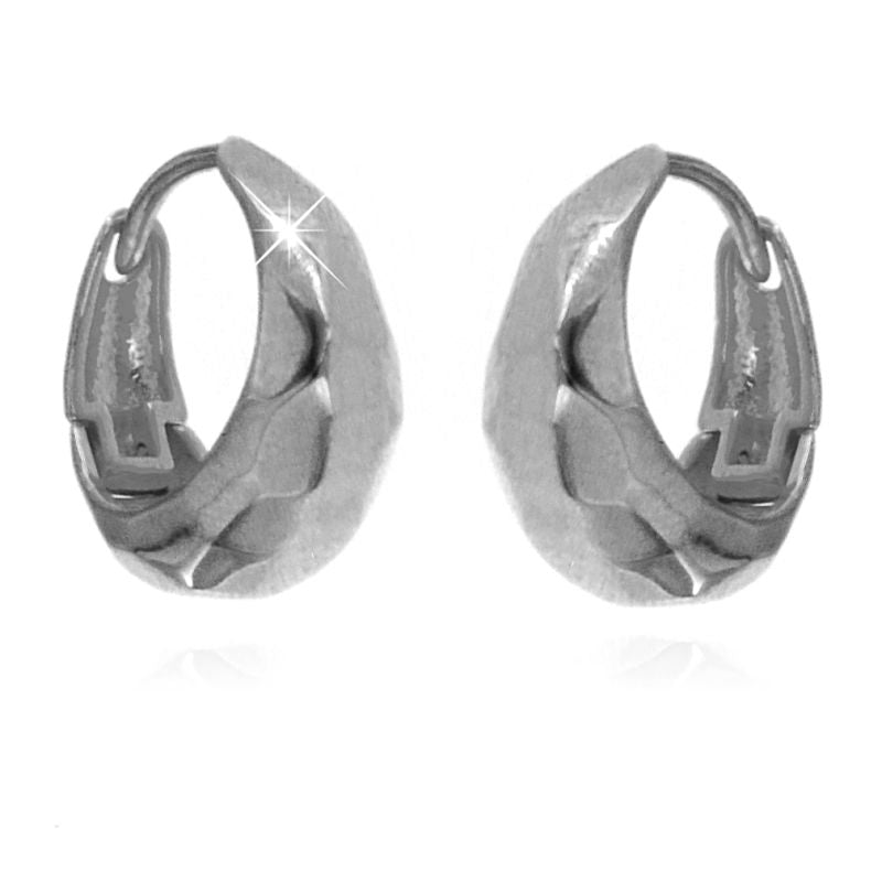 Orecchini Hoop Ovali Lavorati Nikki - Orecchini Donna Argento 925