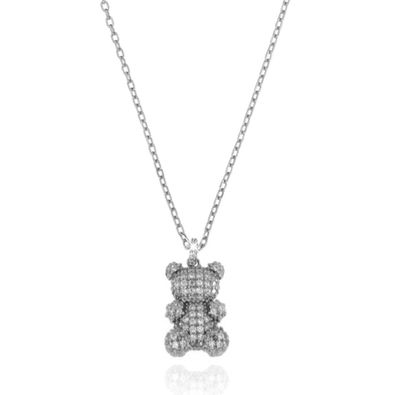 Collana Orsetto con Zirconi - Collanina Donna Argento 925